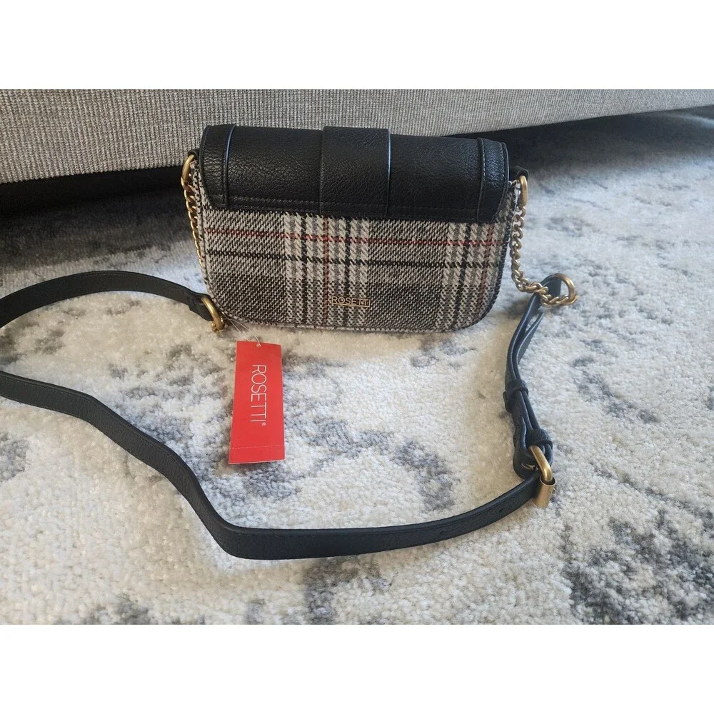 NEW Rosetti HUDSON Plaid Crossbody Bag Buckle Inner Pockets Women - Picture 2 of 5